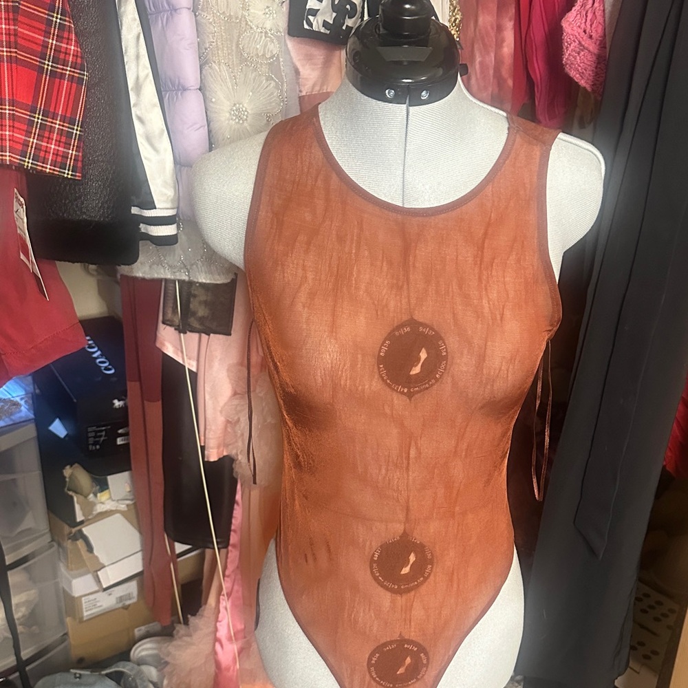 Zara Rust Sheer Bodysuit